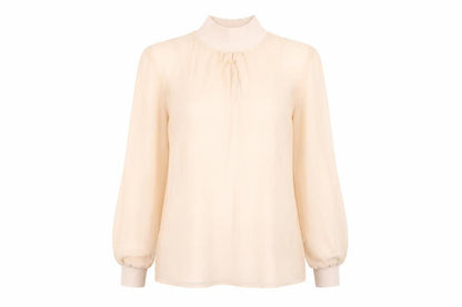 Womens UK Size S Reiss Beige Basic Blouse