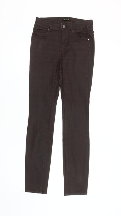 Womens UK Size 2XS Massimo Dutti Slim Fit Jegging Brown Trousers