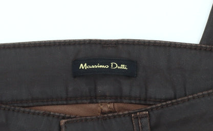 Womens UK Size 2XS Massimo Dutti Slim Fit Jegging Brown Trousers