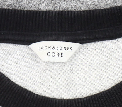 Jack & Jones Men’s Grey Pullover Jumper, Large, Crew Neck