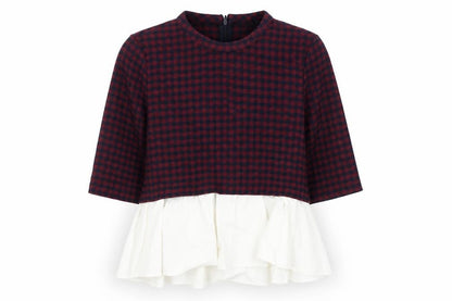 Zara Womens Red Check Jumper, Size S, Casual