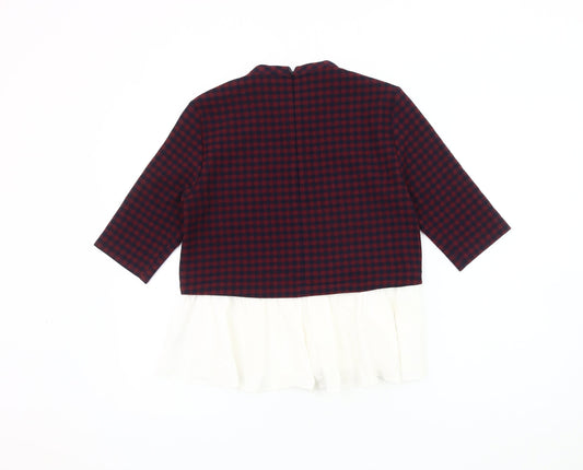 Zara Womens Red Check Jumper, Size S, Casual