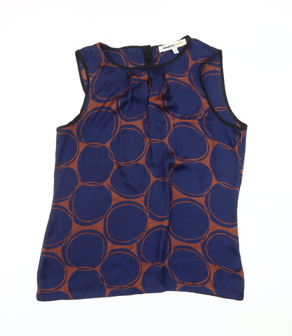 Clements Ribeiro Women's Blue Geometric Blouse Size 14