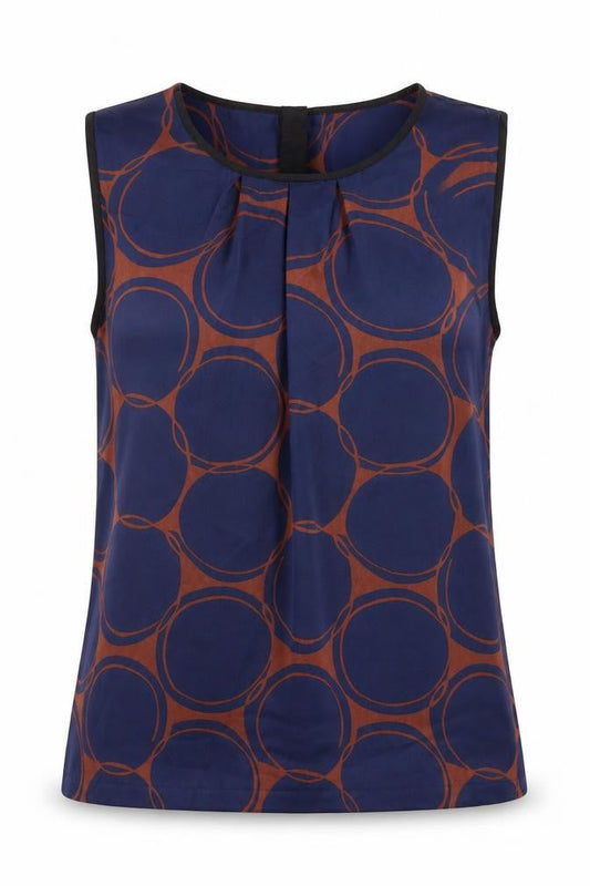 Clements Ribeiro Women's Blue Geometric Blouse Size 14