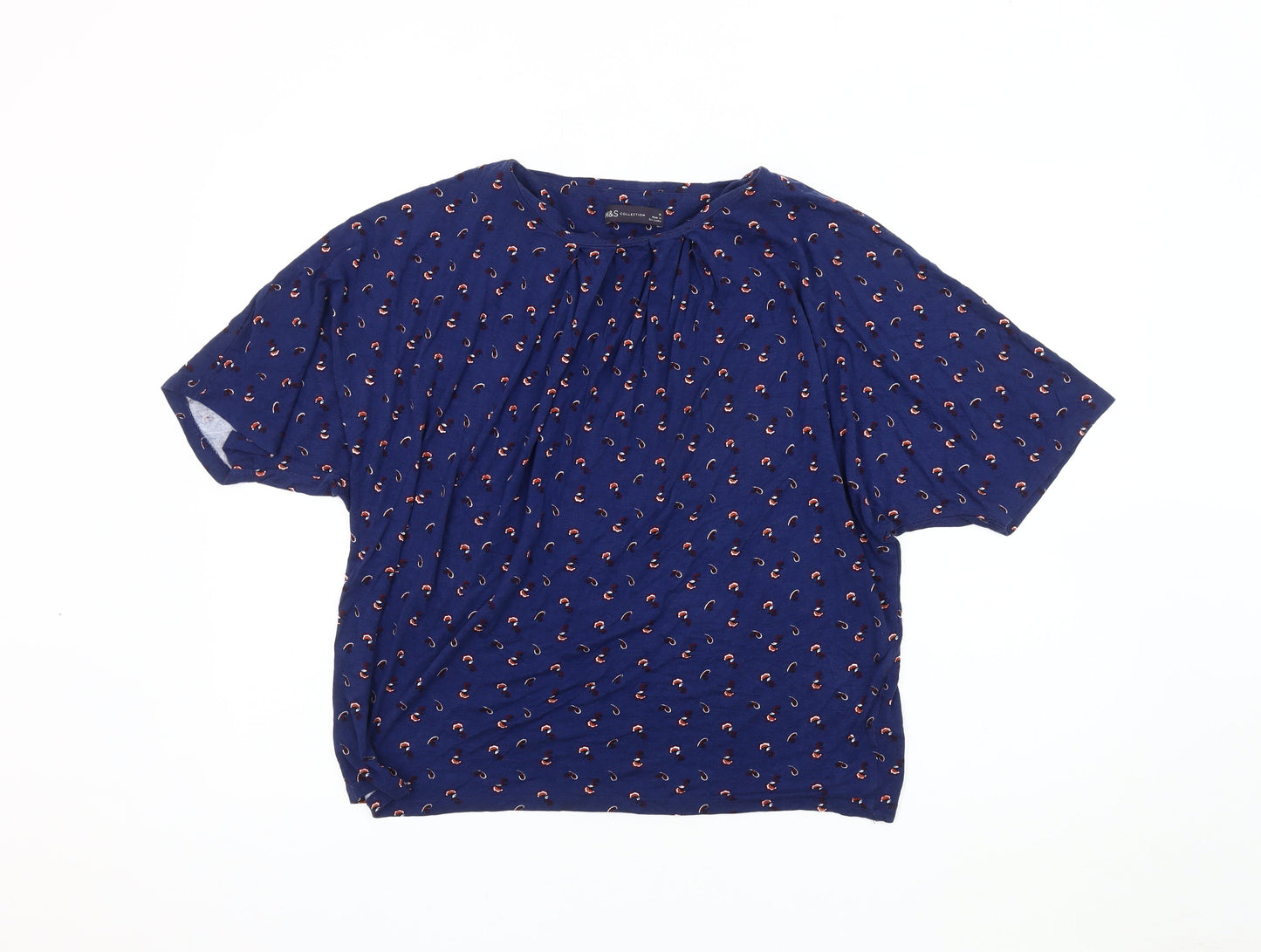 Womens UK Size 16 Marks and Spencer Blue Basic Blouse