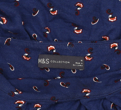 Womens UK Size 16 Marks and Spencer Blue Basic Blouse