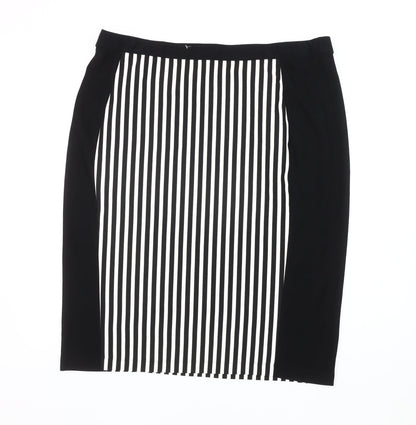 Kaleidoscope Women's Black Striped Pencil Skirt Size 20