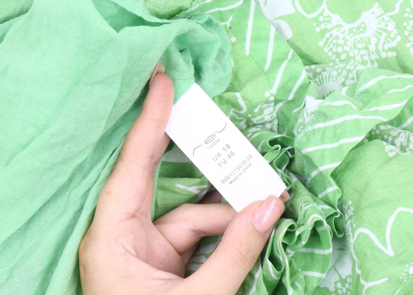 New Look Women's Green Floral Skirt, Size 18