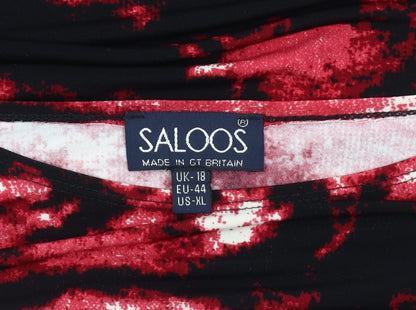 Womens UK Size 18 Saloos Red Tunic Blouse