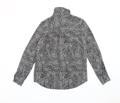 New Look Women's Black Animal Print Blouse Size 6