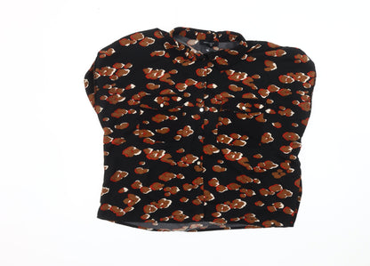 New Look Women's Black Animal Print Blouse Size 16
