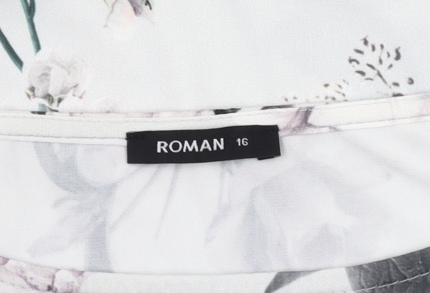 Womens UK Size 16 Roman Multicoloured Basic Blouse
