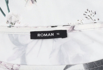 Womens UK Size 16 Roman Multicoloured Basic Blouse