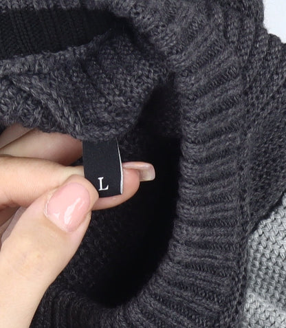 Diesel Men's Grey Striped Pullover Jumper L