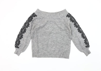 Womens UK Size 8 Lipsy Grey Pullover Jumper