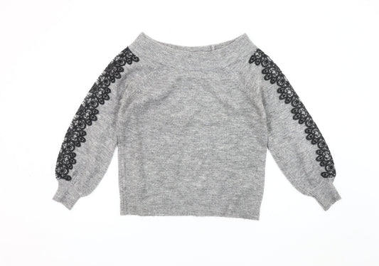Womens UK Size 8 Lipsy Grey Pullover Jumper