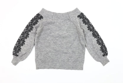 Womens UK Size 8 Lipsy Grey Pullover Jumper