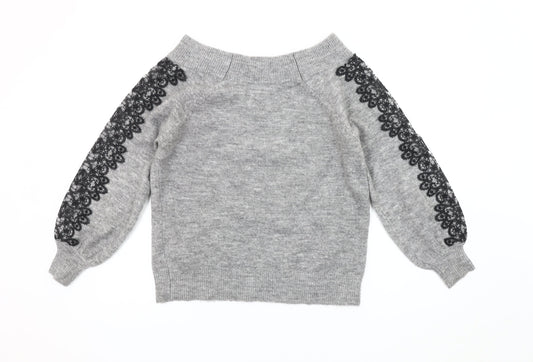 Womens UK Size 8 Lipsy Grey Pullover Jumper
