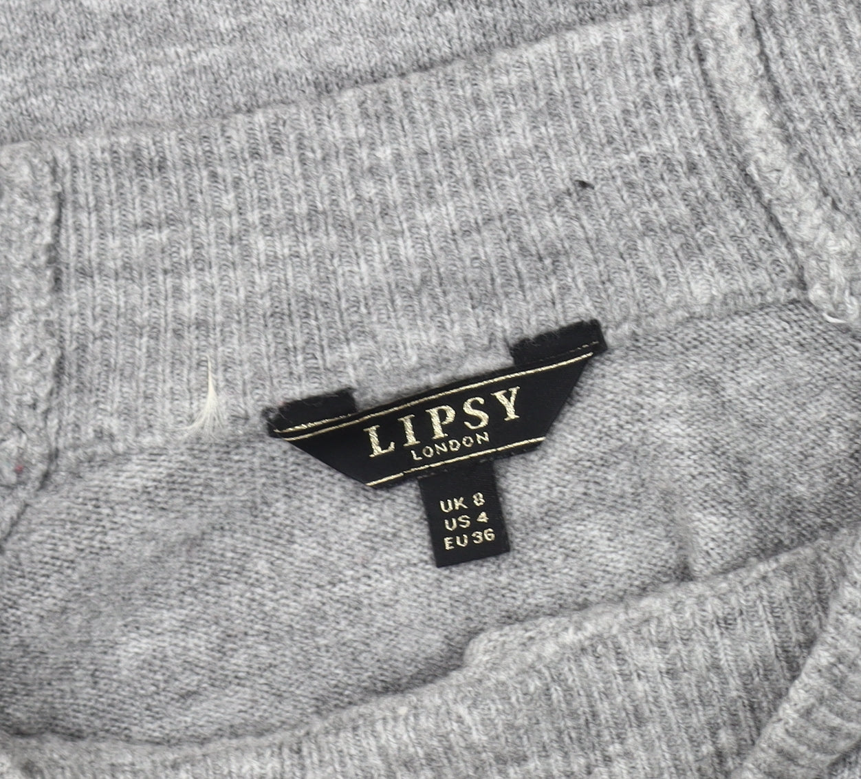 Womens UK Size 8 Lipsy Grey Pullover Jumper