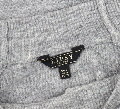 Womens UK Size 8 Lipsy Grey Pullover Jumper