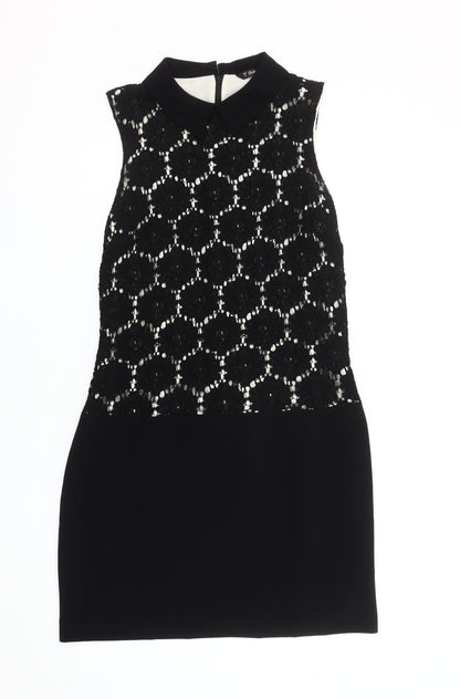 Dunnes Women's Black Collared Shift Dress Size 12