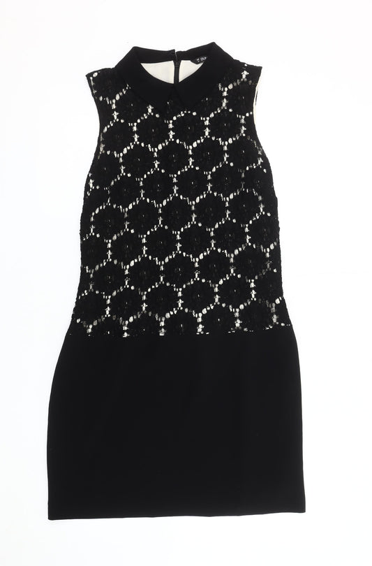 Dunnes Women's Black Collared Shift Dress Size 12