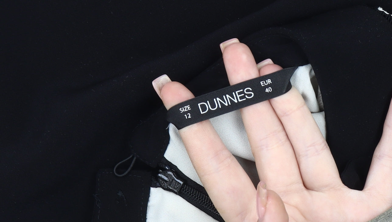 Dunnes Women's Black Collared Shift Dress Size 12