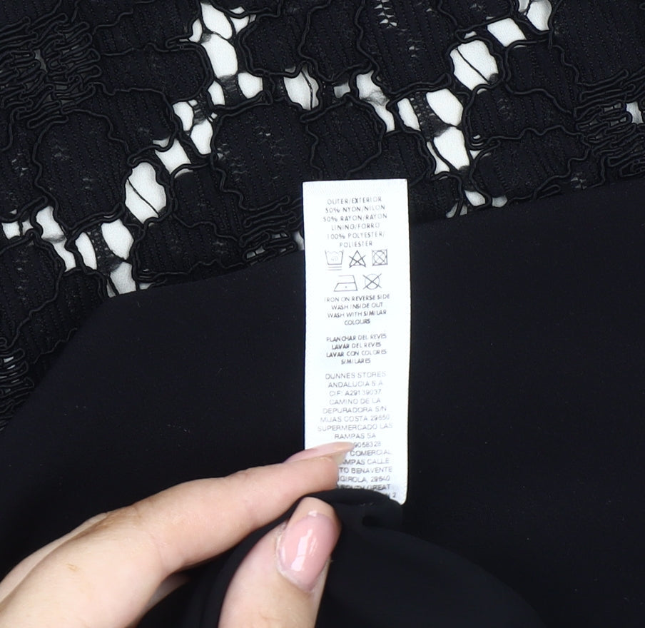 Dunnes Women's Black Collared Shift Dress Size 12