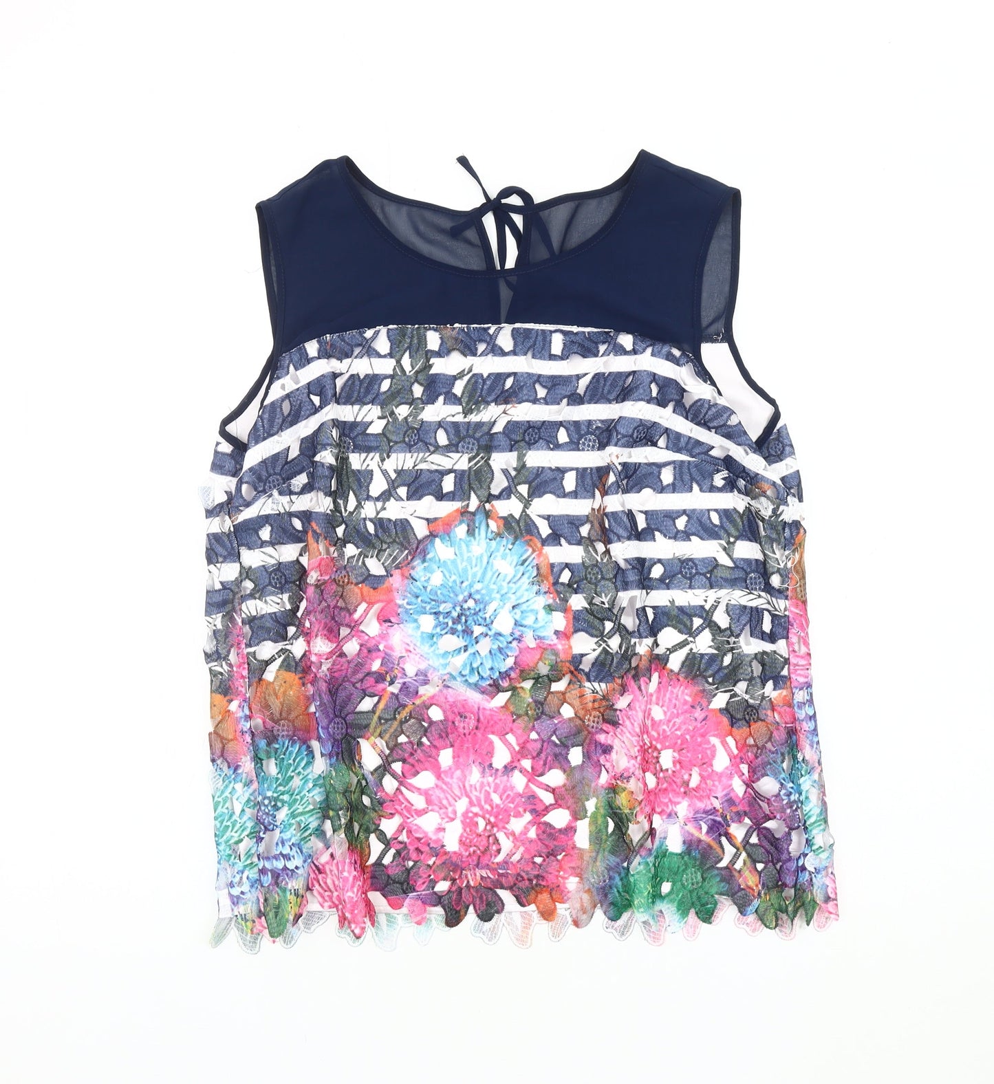 Womens UK Size 14 Kaleidoscope Multicoloured Cropped Tank