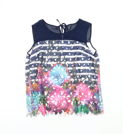 Womens UK Size 14 Kaleidoscope Multicoloured Cropped Tank