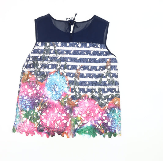 Womens UK Size 14 Kaleidoscope Multicoloured Cropped Tank