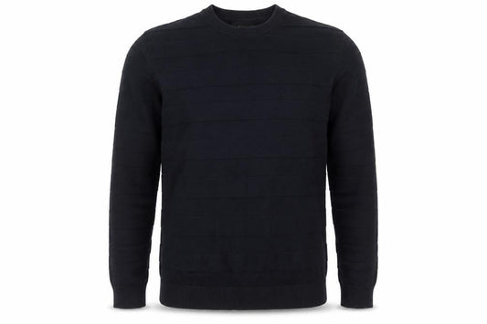Troy Men's Black Crew Neck Pullover Jumper Size L