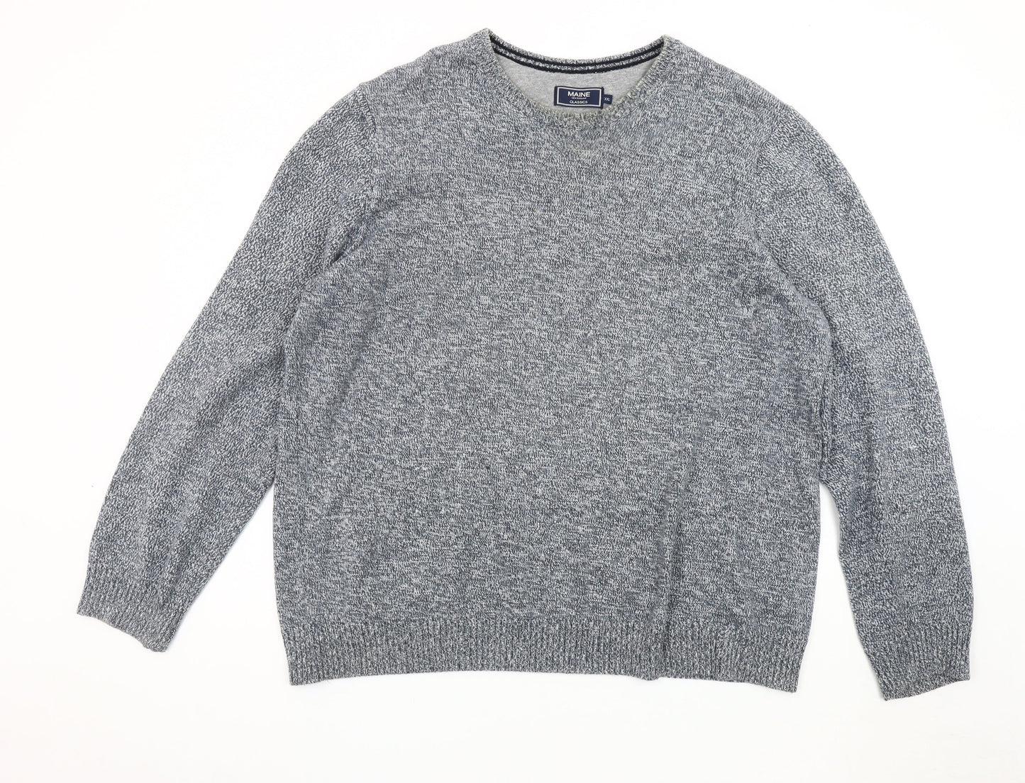 MAINE NEW ENGLAND Men's Grey Cotton Pullover Jumper 2XL