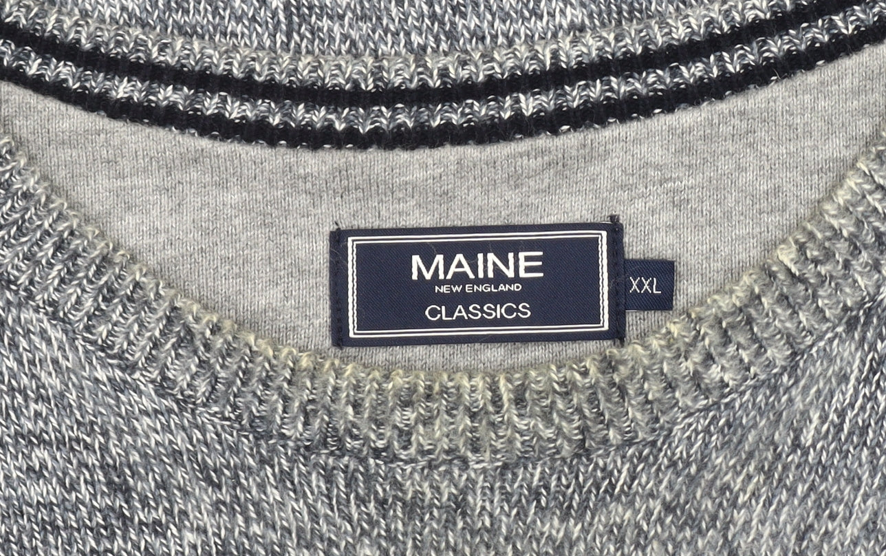 MAINE NEW ENGLAND Men's Grey Cotton Pullover Jumper 2XL