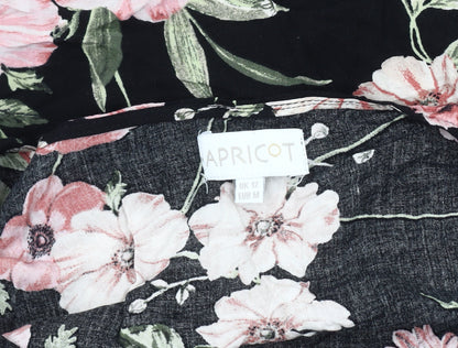 Apricot Women's Black Floral Wrap Dress - Size 12