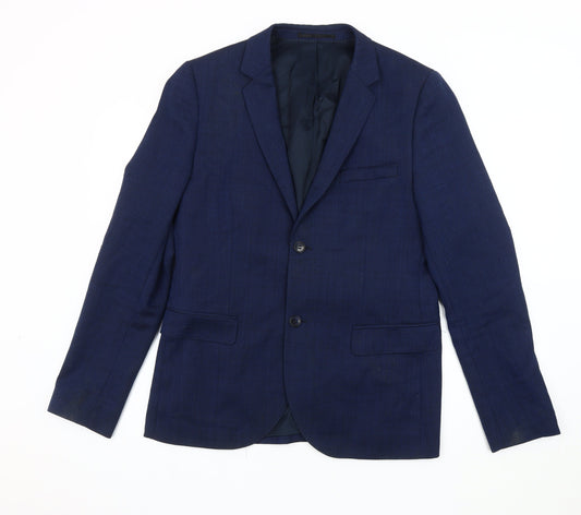 Mens UK Size 40 Topman Regular Blue Suit Jacket