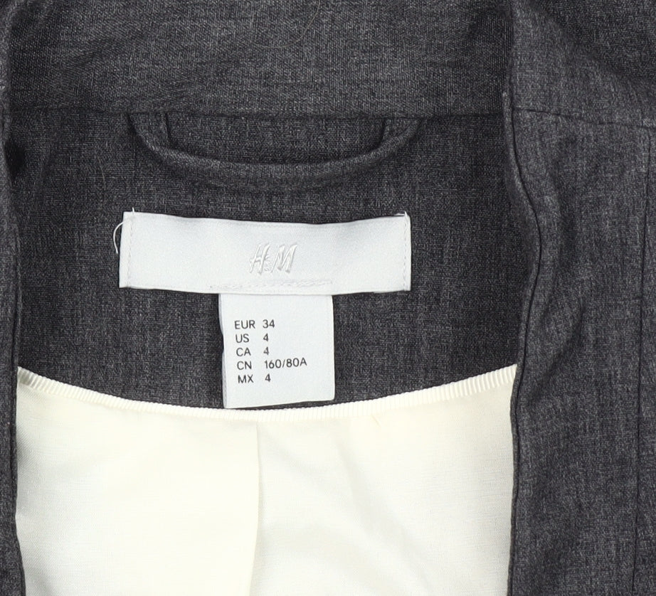 H&M Women's Grey Blazer - Size 6 Classic Fit
