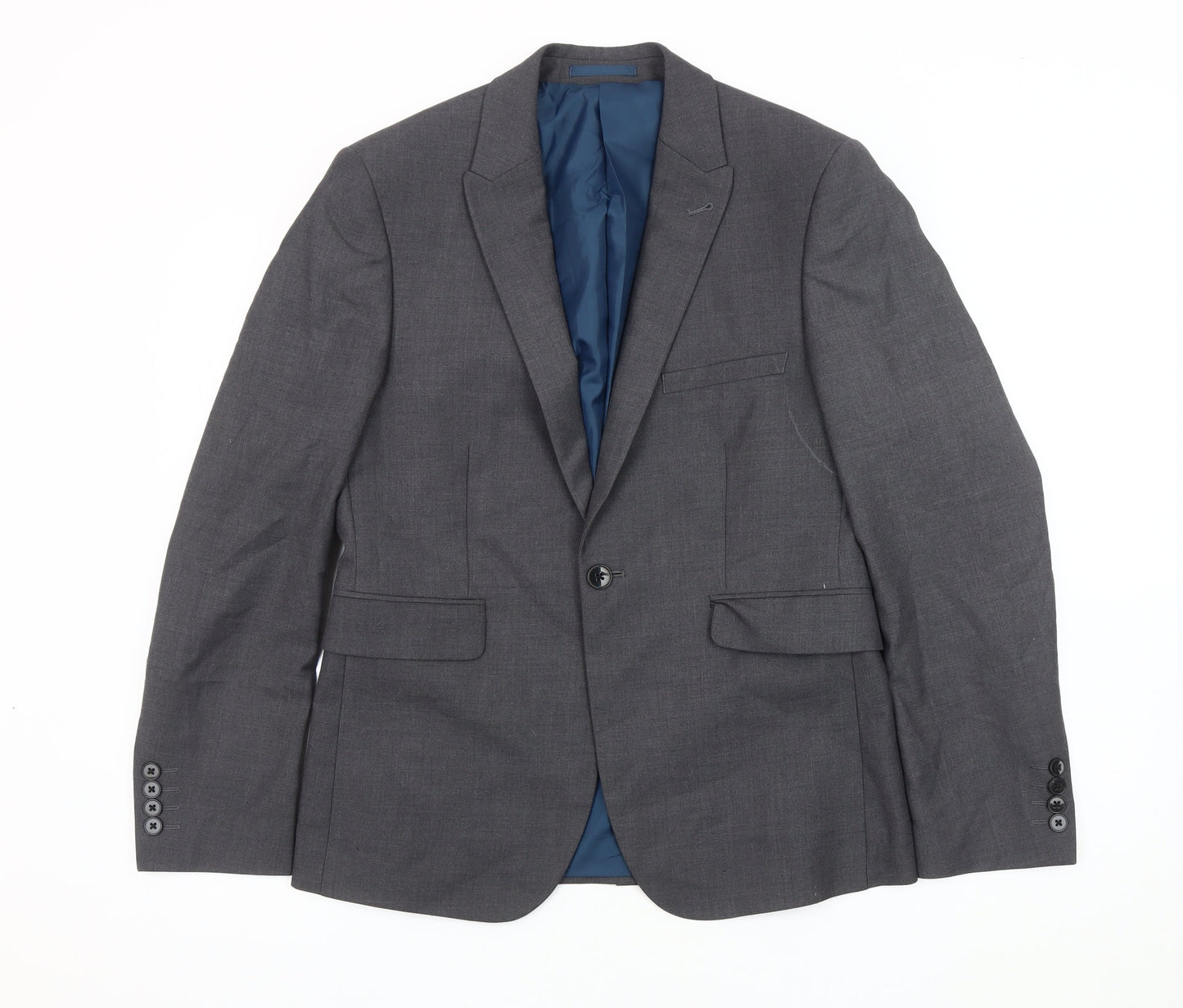 Mens UK Size 38 Burton Menswear Regular Grey Suit Jacket