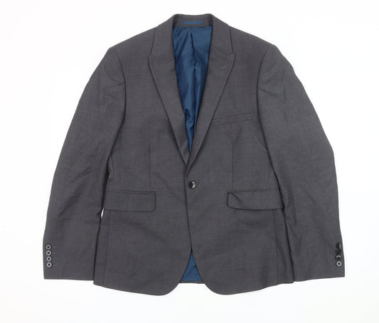 Mens UK Size 38 Burton Menswear Regular Grey Suit Jacket