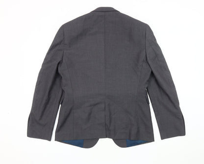 Mens UK Size 38 Burton Menswear Regular Grey Suit Jacket