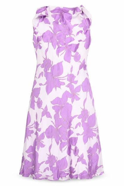 Jacques Vert Women's Purple Floral Sleeveless Dress Size 10