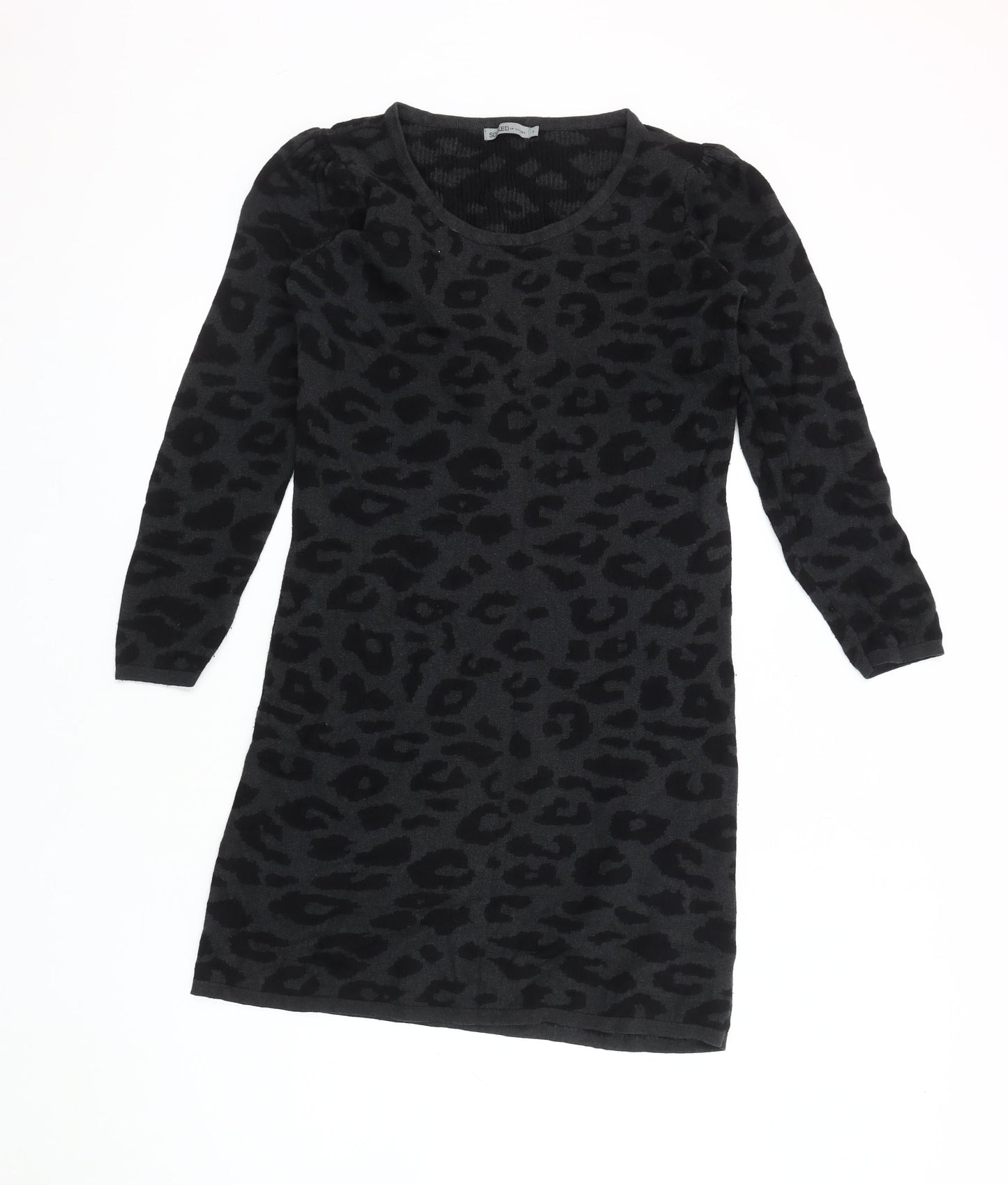 Soaked in Luxury Women's Black Animal Print Shift Dress - Size S