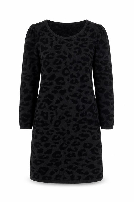 Soaked in Luxury Women's Black Animal Print Shift Dress - Size S