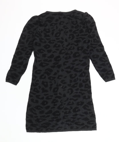 Soaked in Luxury Women's Black Animal Print Shift Dress - Size S