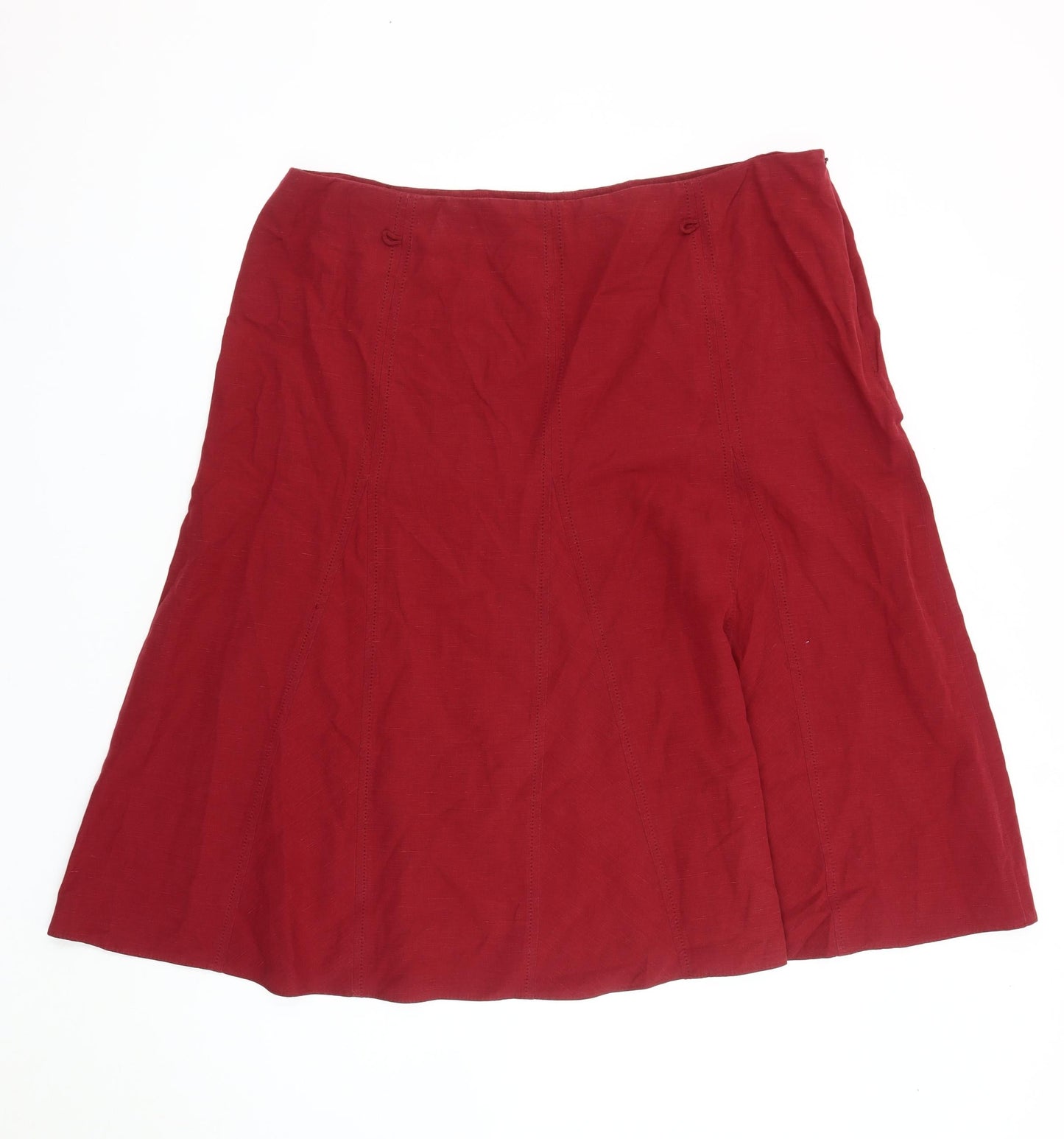 Marks & Spencer Women's Red Knee Length Skirt Size 20