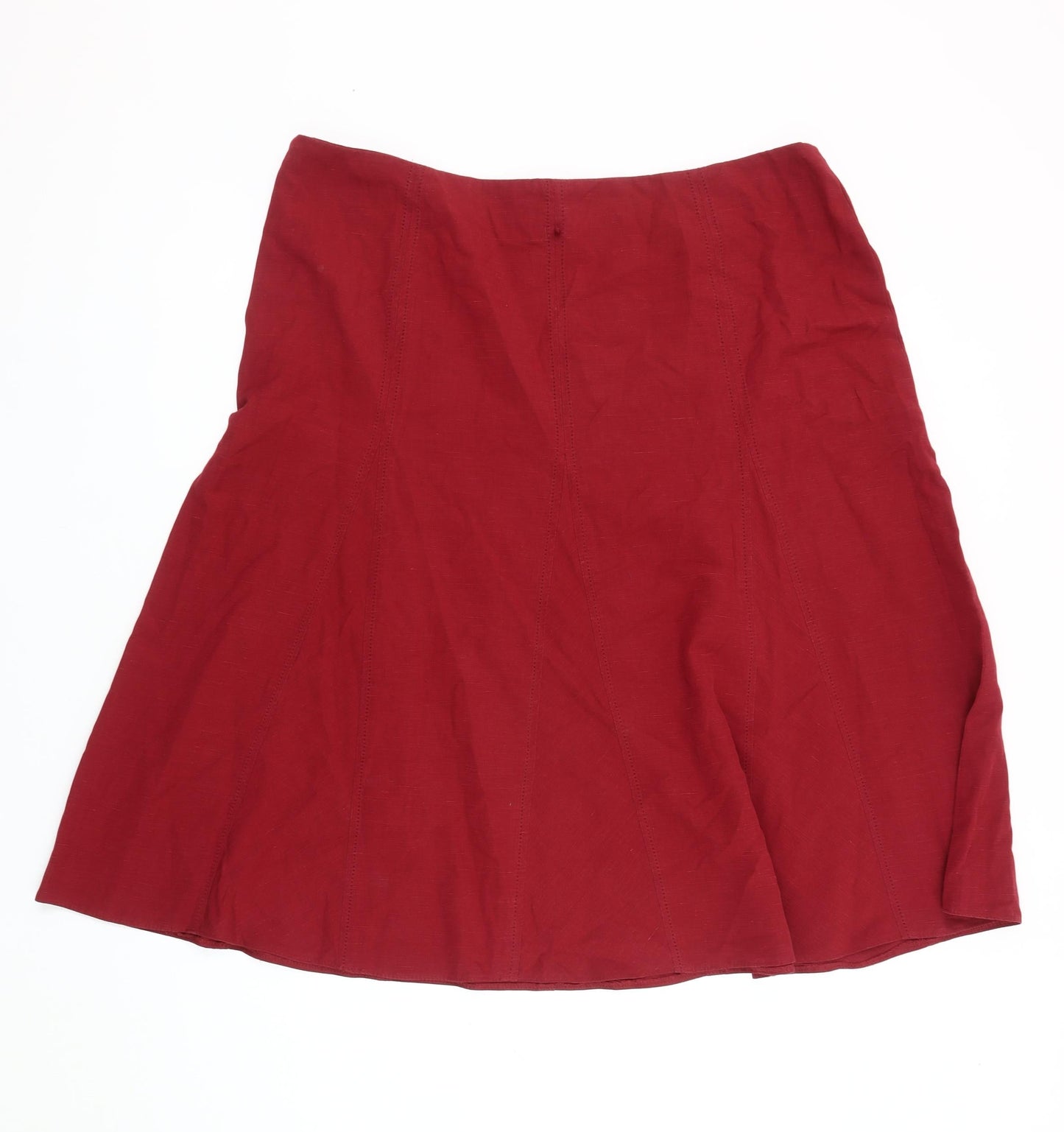 Marks & Spencer Women's Red Knee Length Skirt Size 20