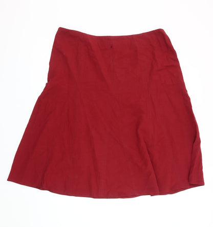 Marks & Spencer Women's Red Knee Length Skirt Size 20
