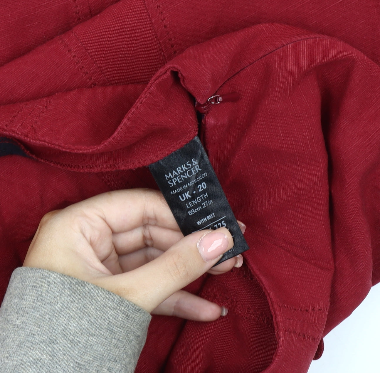 Marks & Spencer Women's Red Knee Length Skirt Size 20