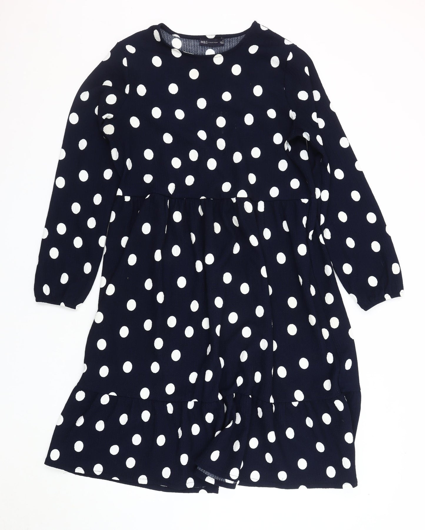 Marks and Spencer Women Blue Polka Dot Dress Size 12-14