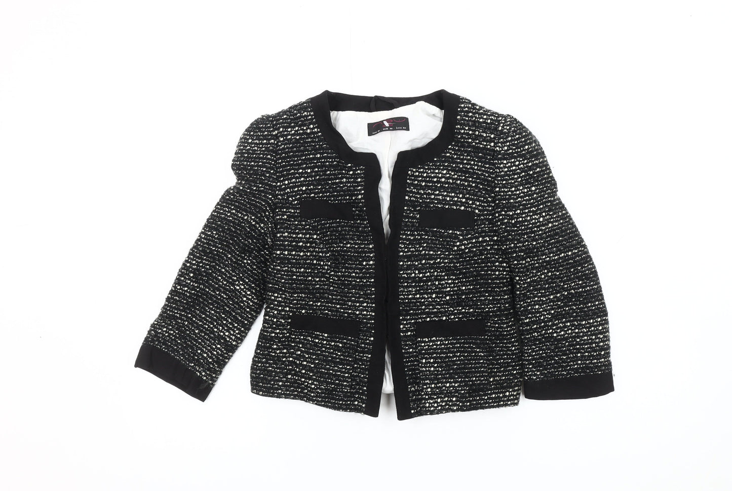 New Look Women's Black Bouclé Blazer Size 10